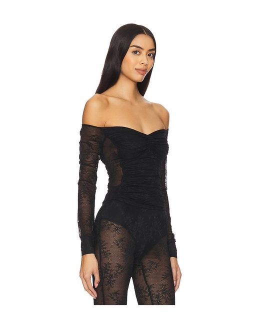 AFRM Black Odilla Lace Combo Top