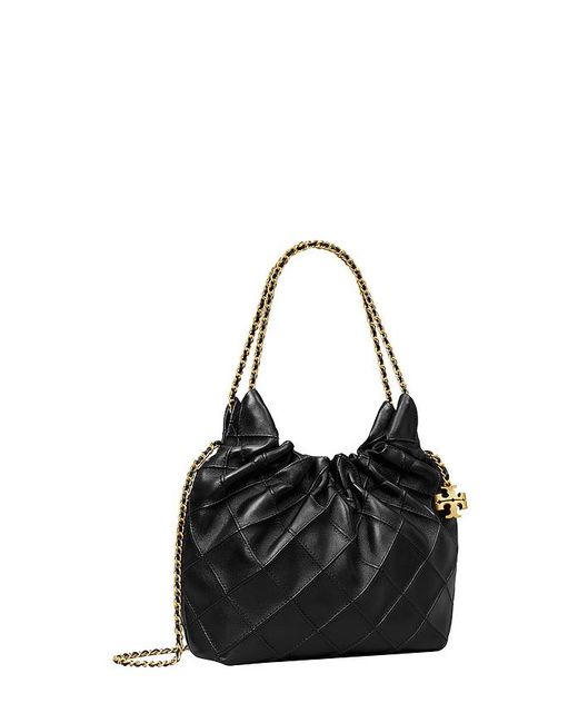 Tory Burch Black Fleming Mini Hobo Bag