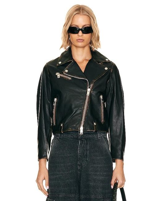 DIESEL Black Edme Leather Jacket
