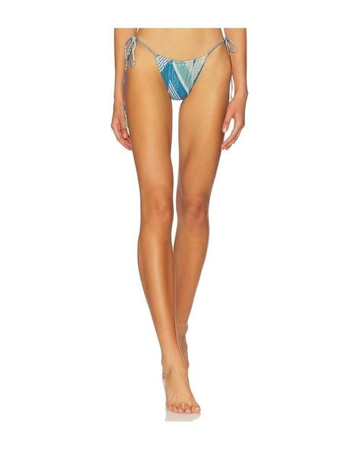 Devon Windsor Blue Whit Side Tie Bikini Bottom