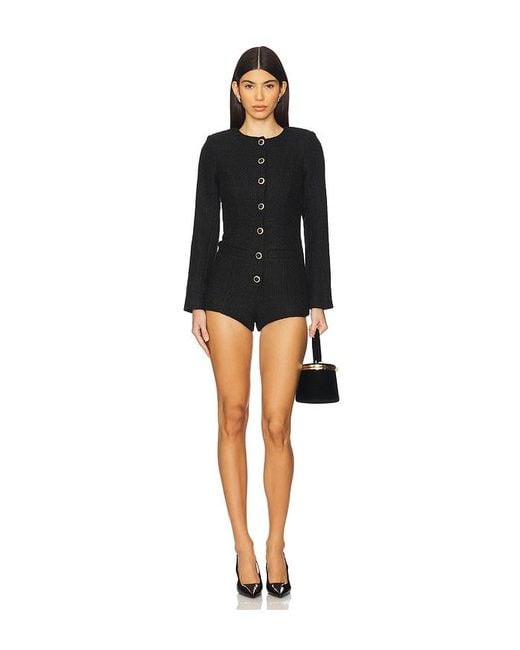 MAJORELLE Black Olivia Tweed Romper