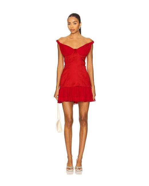 MAJORELLE Red Tia Mini Dress