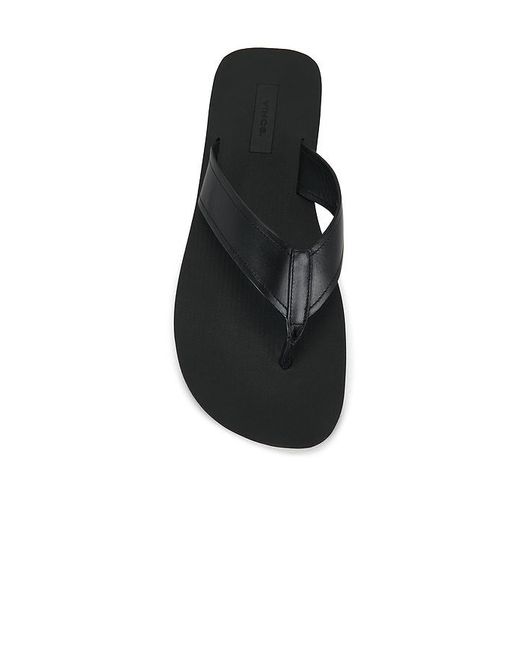 Vince Black Fiji Leather Thong Sandal for men