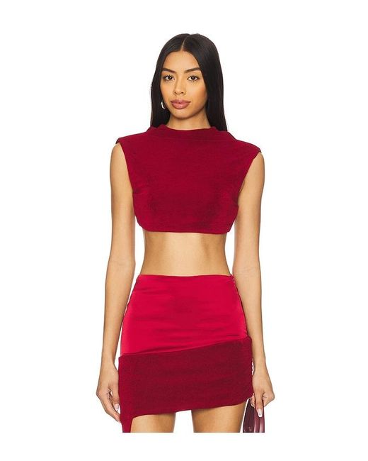 Khanums Red Backless Cropped Tee