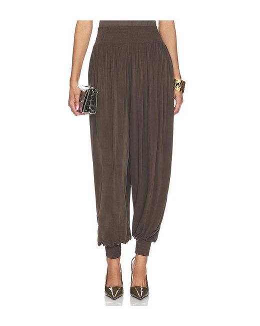 Balmain Brown Draped Jersey Cupro Loose Pant