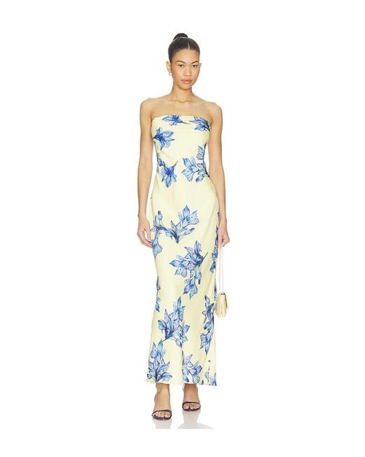 Rococo Sand Blue Strapless Maxi Dress