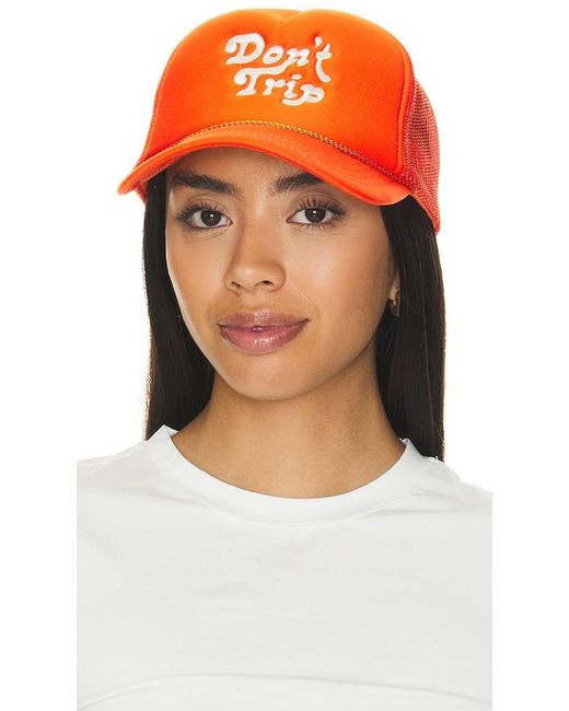 Free & Easy Orange Don't Trip Trucker Hat
