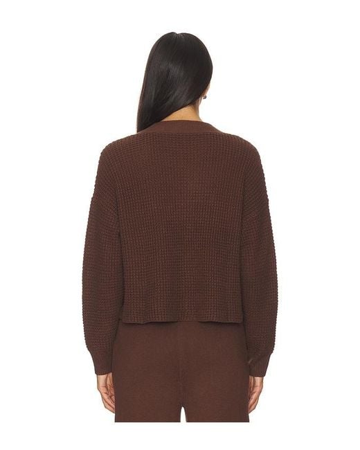 Eberjey Brown Recycled Sweater Cropped Cardigan