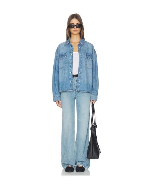 Anine Bing Blue Paxton Shirt