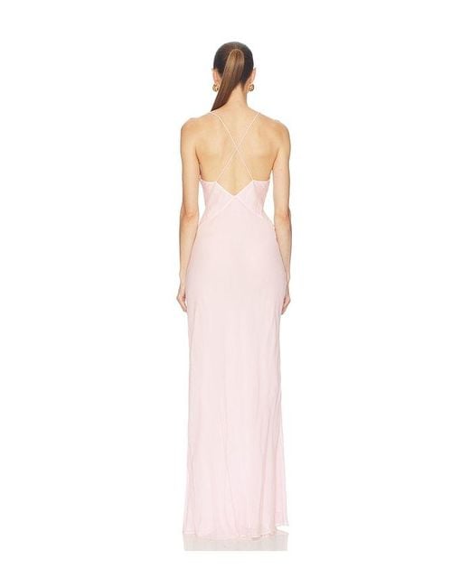 Helsa White Sheer Georgette Gown With Lace