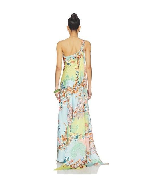 Hemant & Nandita White One Shoulder Sash Dress