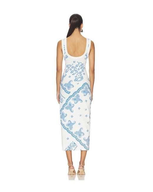 The Attico Blue Paisley Midi Dress