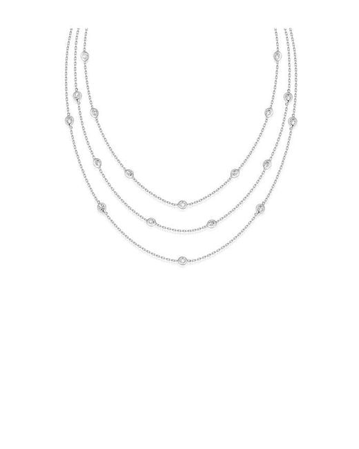 Ettika White Crystal Dot Layered Necklace