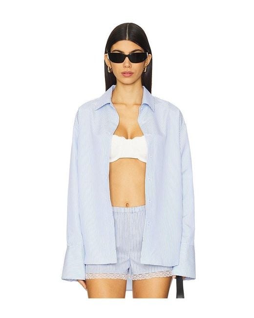 Misha Button Up Top En Talla En ALL THE WAYS de color White