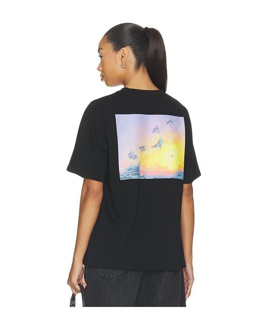 David Koma Black Supergirl Print Short Sleeve T-Shirt