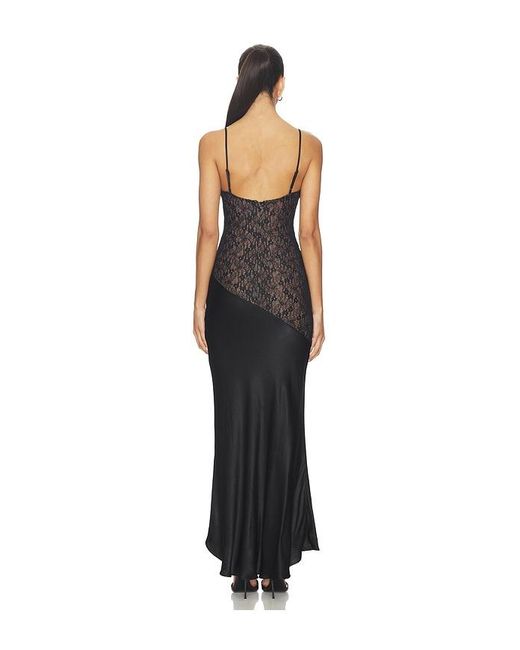 Bardot Black Aralia Lace Satin Maxi Dress