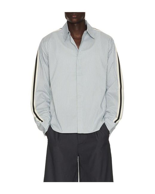 JUNGLES Gray Woven Panel Business Shirt for men