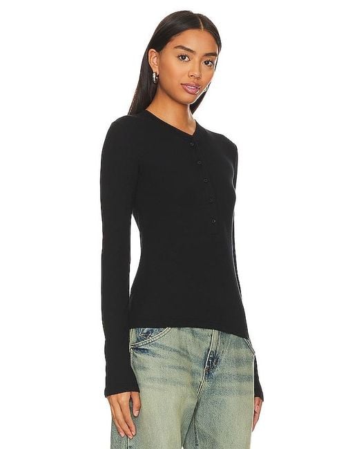 Cotton Citizen Black Verona Henley Shirt