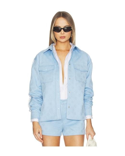 Casablanca Blue Monogram Oversized Shirt