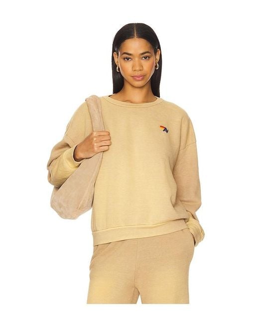 Aviator Nation Natural Essential Relaxed Crew Sweatshirt