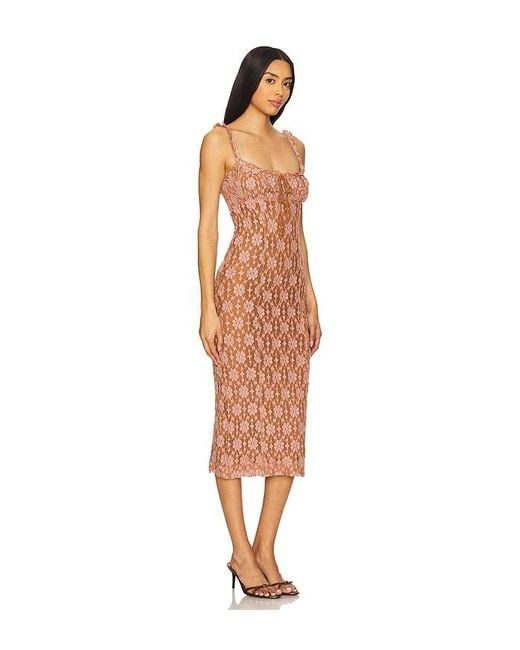 Free People Lucinda レースミディ丈ワンピース Multicolor