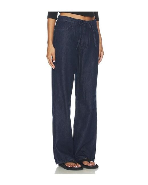 Rag & Bone Blue Phoebe Featherweight Drawstring Wide Jeans