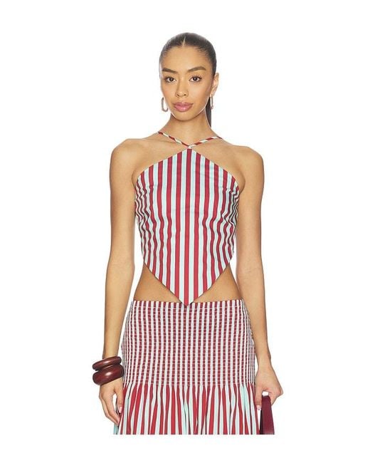 Simon Miller Red Kit Poplin Tie Top