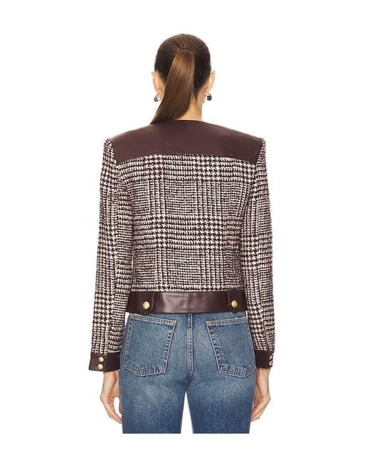 Central Park West Blue Billie Houndstooth Jacket
