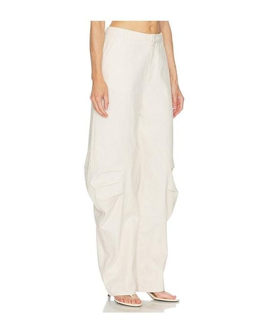ROTATE BIRGER CHRISTENSEN White Linen Suiting Pants