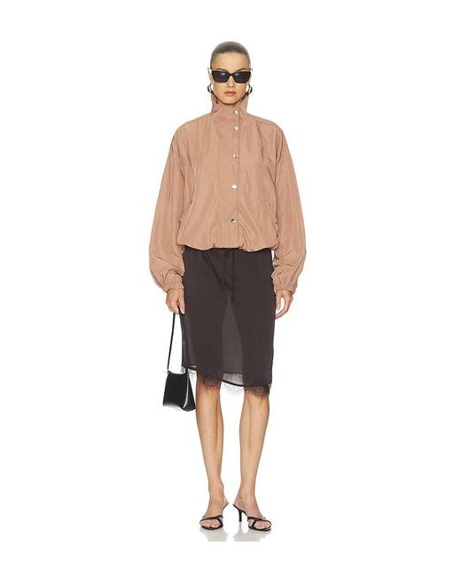 WeWoreWhat Natural Funnel Neck Bomber Jacket