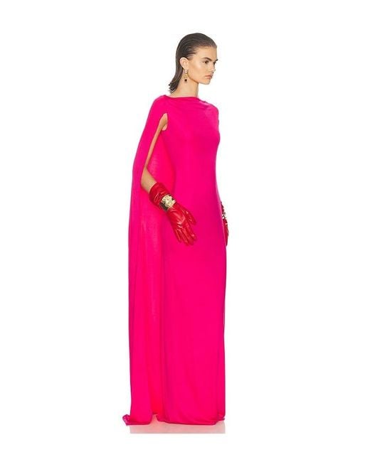 Helsa Pink The Alva Caped Jersey Dress
