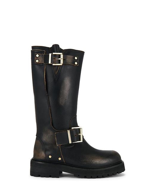 AllSaints Black Tay Biker Boot