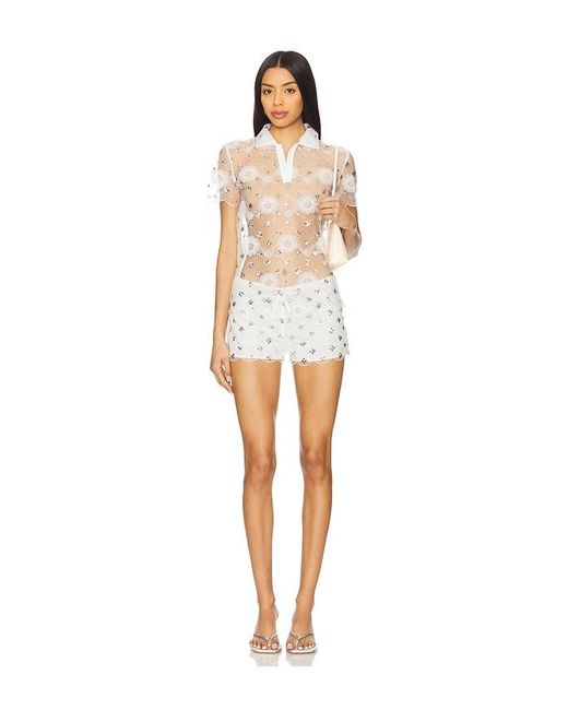 Vivetta White Embroidered Shorts