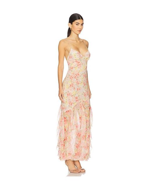 floral maxi dress boutique Yellow Frilly Smocked High Waist Floral Maxi Dress