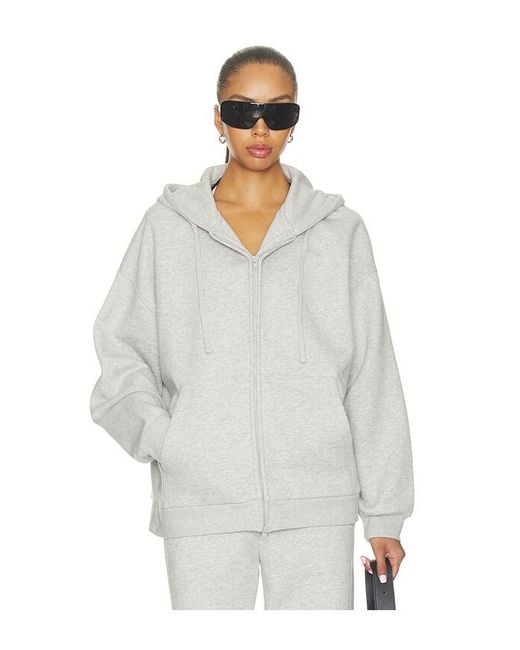 WellBeing + BeingWell White Murphy Oversized Full Zip Hoodie