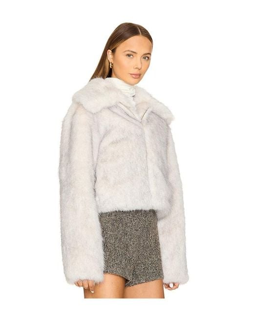 Lovers + Friends White Nina Faux Fur Jacket