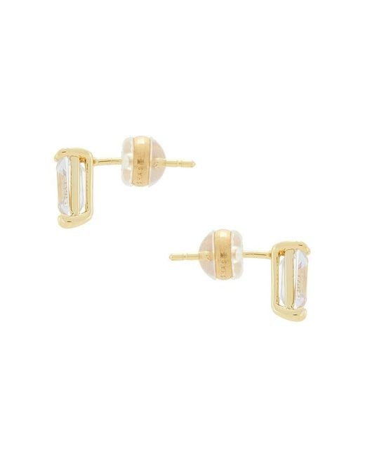 Shashi Metallic Emerald Cut Stud Earrings