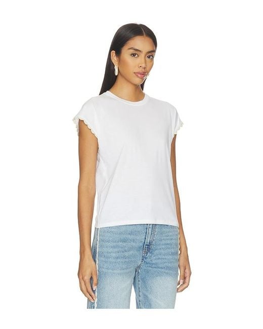 FRAME Blue The Crochet Muscle Tee