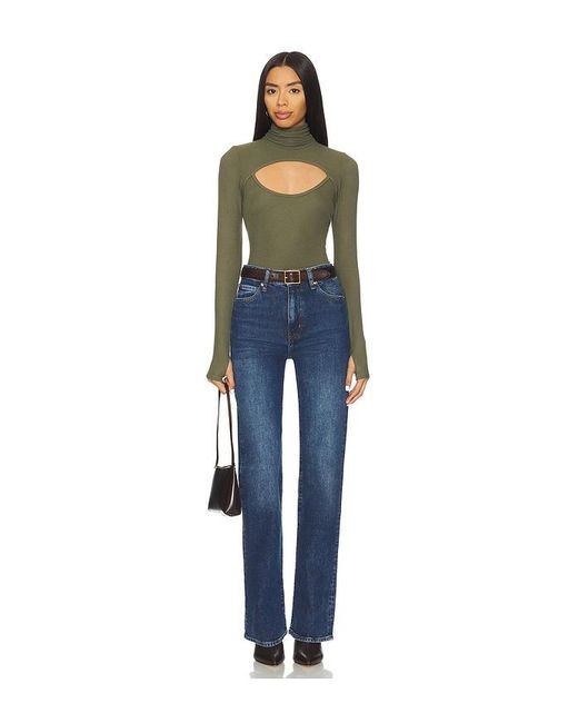 Michael Lauren Blue Cade Long Sleeve Turtleneck Top
