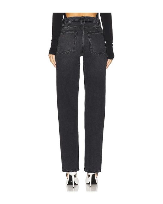 GOOD AMERICAN Black Good Icon Straight Diamond Jeans