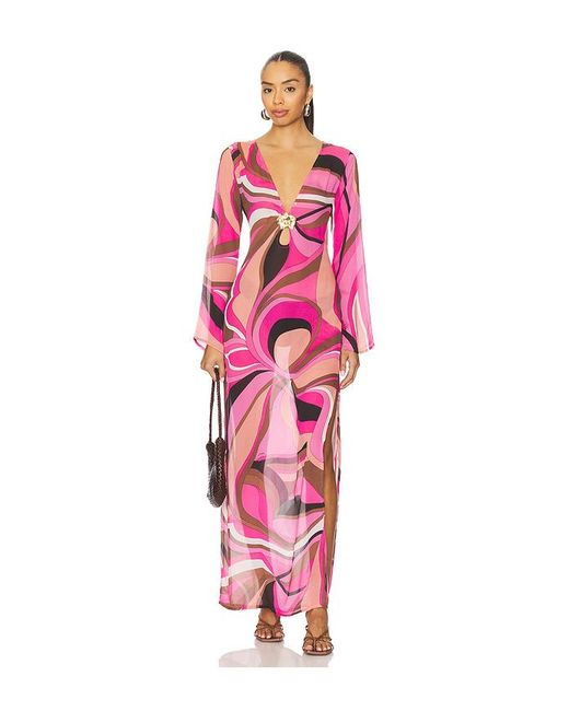 Cin Cin Red Hotline Lobster Maxi Dress