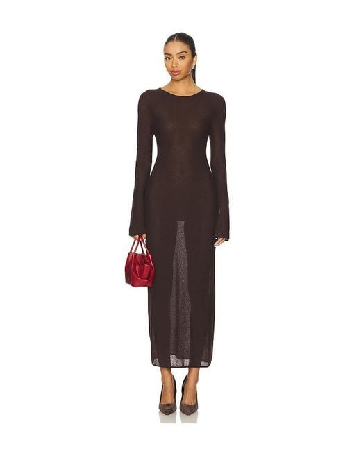 L'academie Brown 'Academie Delmer Midi Dress