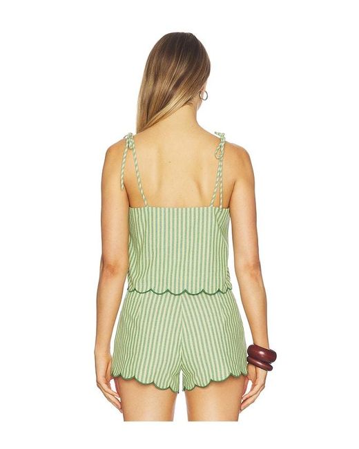 MINKPINK Green Capri Tie Shoulder Cami