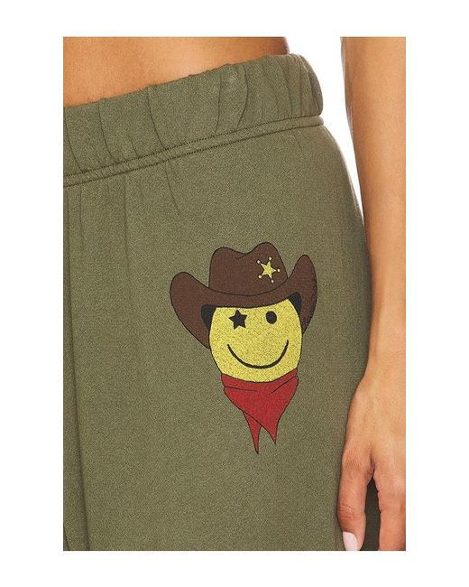 Lauren Moshi Green Cowboy Happyface Wide Leg Pant