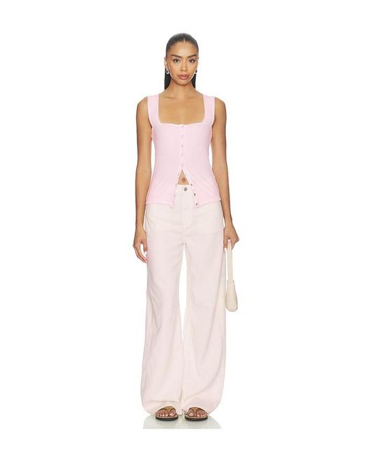 Michael Lauren Pink X Revolve Bosco Snap Front Tank