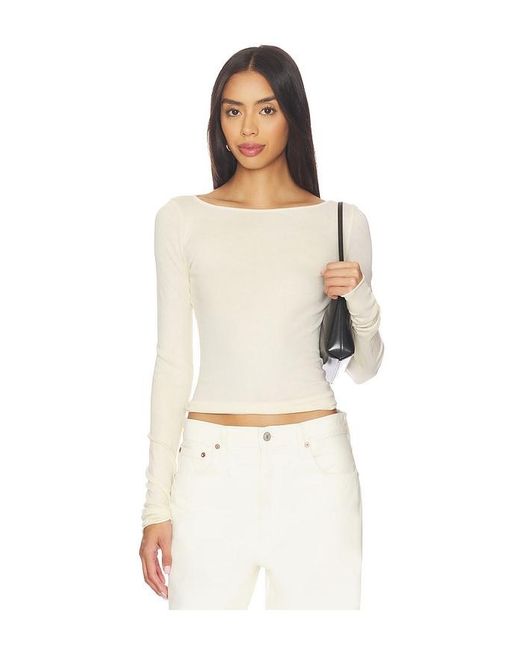 Cotton Citizen White X Revolve Marbella Boat Neck Shirt
