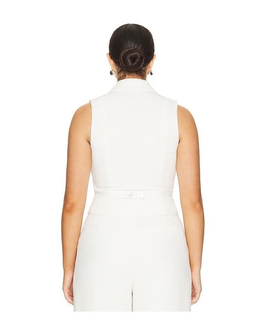 L'academie White Carinne Crepe Vest Top