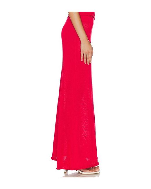 SNDY'S Red Cali Maxi Skirt
