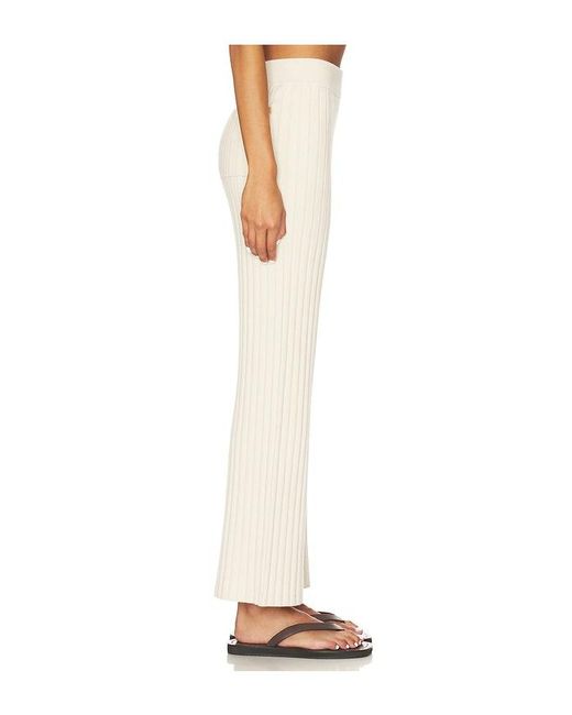 Lunya White Cozy Cotton Silk Ribbed Pant