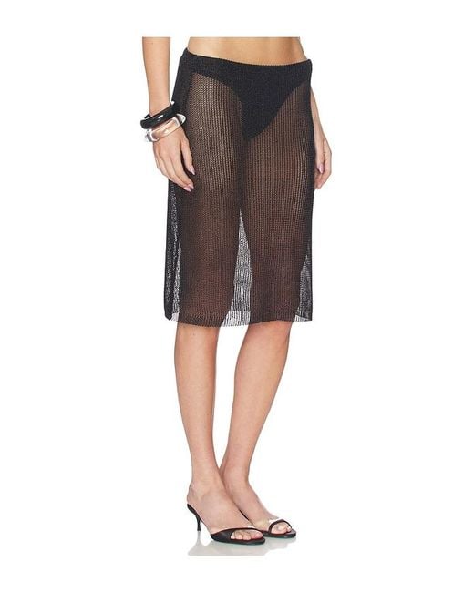Lioness Black Luminous Midi Skirt